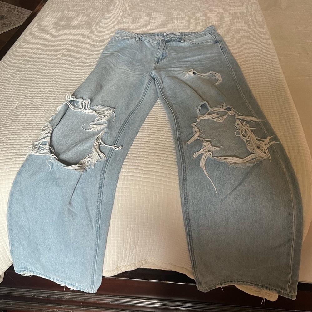Flying Monkey distressed wide leg jeans